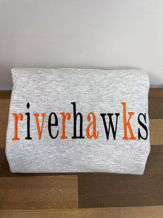 Riverhawks embroidered crewneck