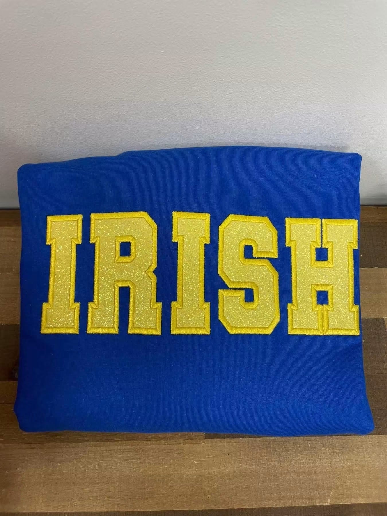 Irish Glitter Embroidered Crewneck