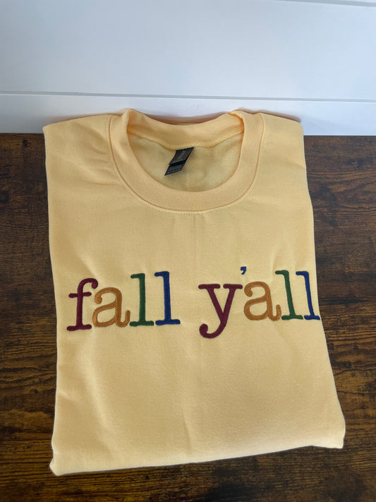 Fall Yall Embroidered Crewneck