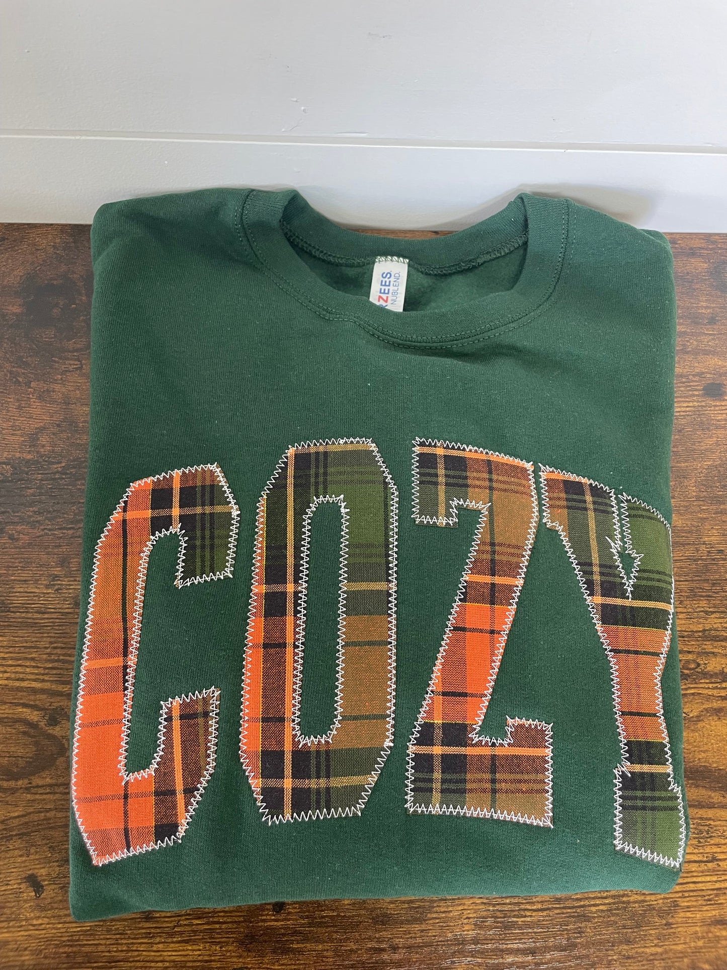 Green Cozy Embroidered Crewneck