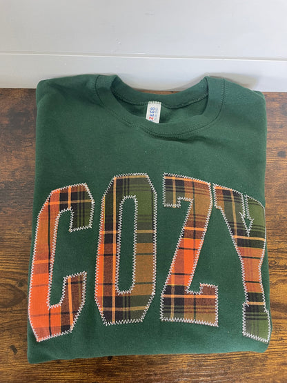 Green Cozy Embroidered Crewneck