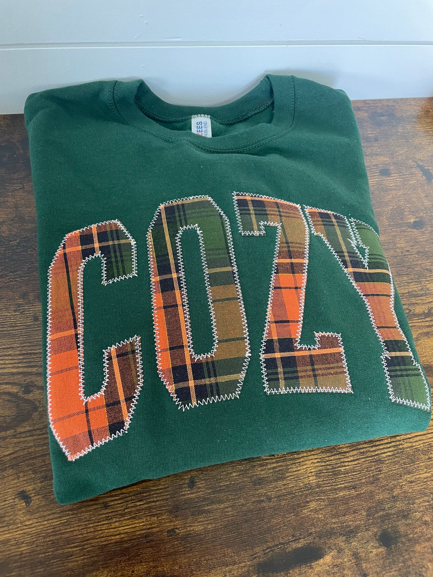 Green Cozy Embroidered Crewneck