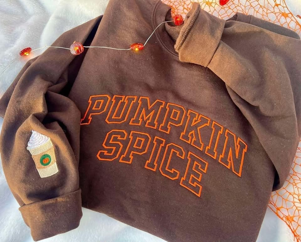 Pumpkin Spice Embroidered Crewneck