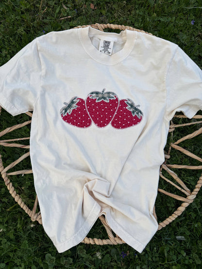 Strawberries embroidered shirts