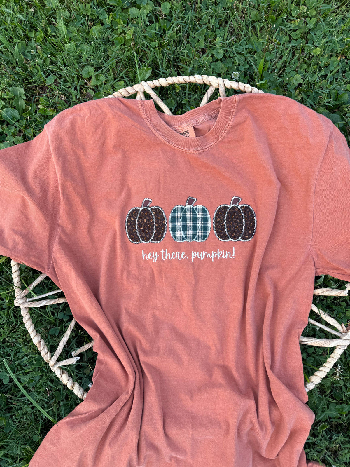 Hey there pumpkin embroidered shirt