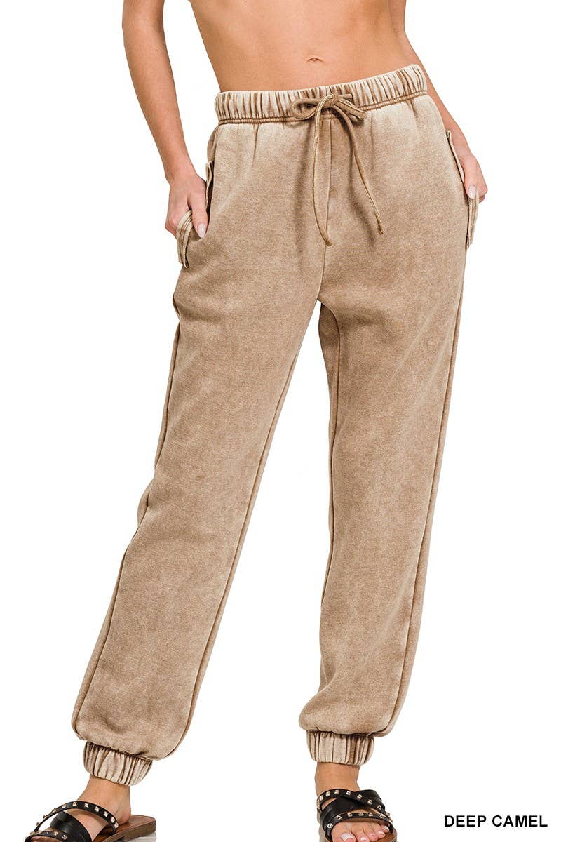 Light Brown Sweatpants With Pockets