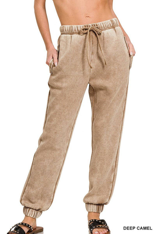 Light Brown Sweatpants With Pockets