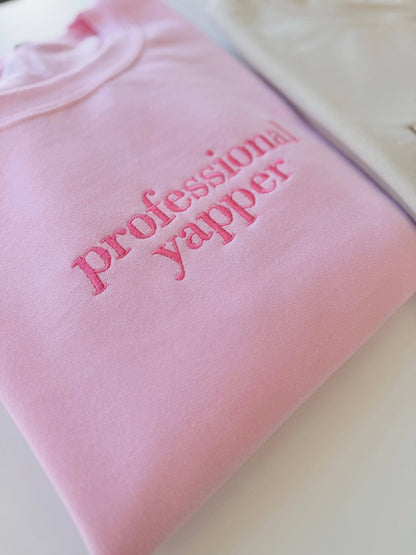 Professional Yapper Embroidered Crewneck Sweatshirt