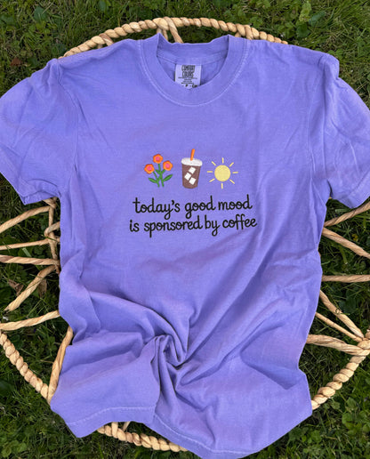 Today’s good mood is sponsored by coffee embroidered shirt 