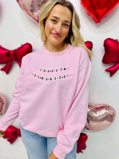 Choose Kindness Bracelet Embroidered Crewneck