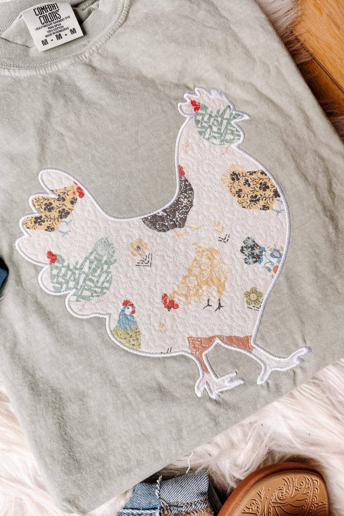 Chicken Embroidered Shirt