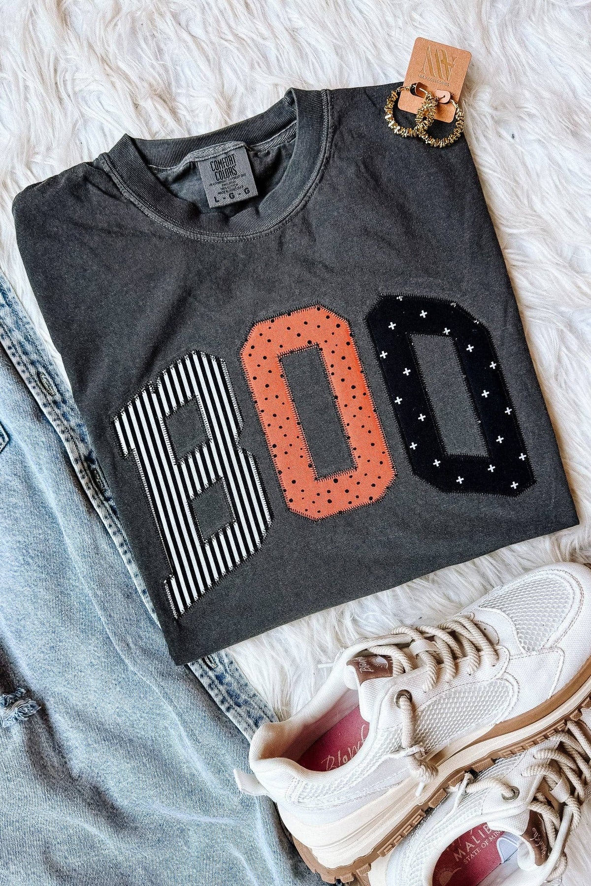 Boo dark grey embroidered shirt