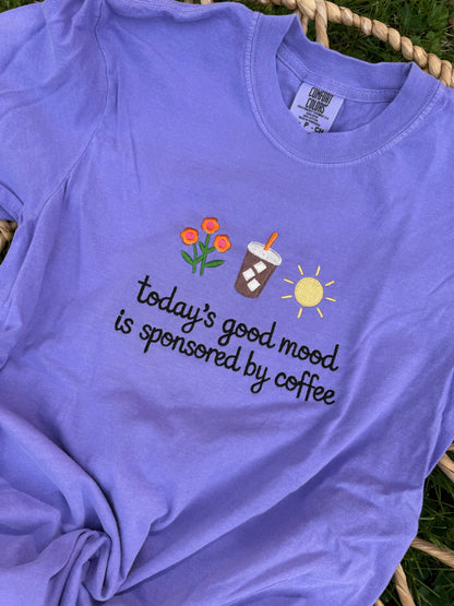 Today’s good mood is sponsored by coffee embroidered shirt 