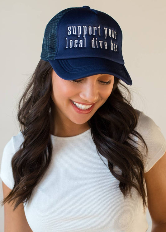 Navy Local Dive Bar Trucker Hat