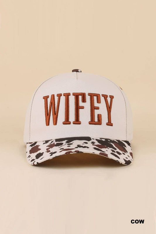 Wifey Cow Print Hat