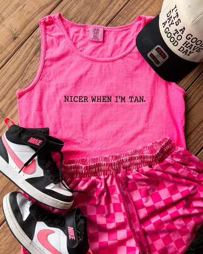 Nicer When I’m Tan Tank Hot Pink Tank Top