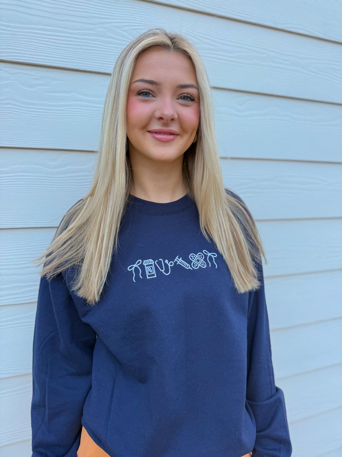 Healthcare Icons Embroidered Sweatshirt