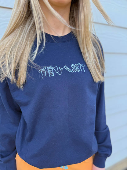 Healthcare Icons Embroidered Sweatshirt