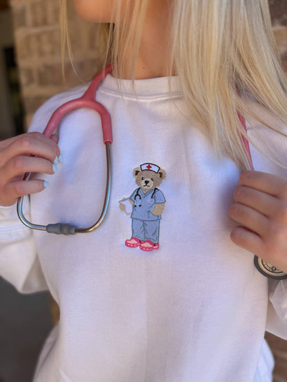 Healthcare Bear Embroidered Crewneck